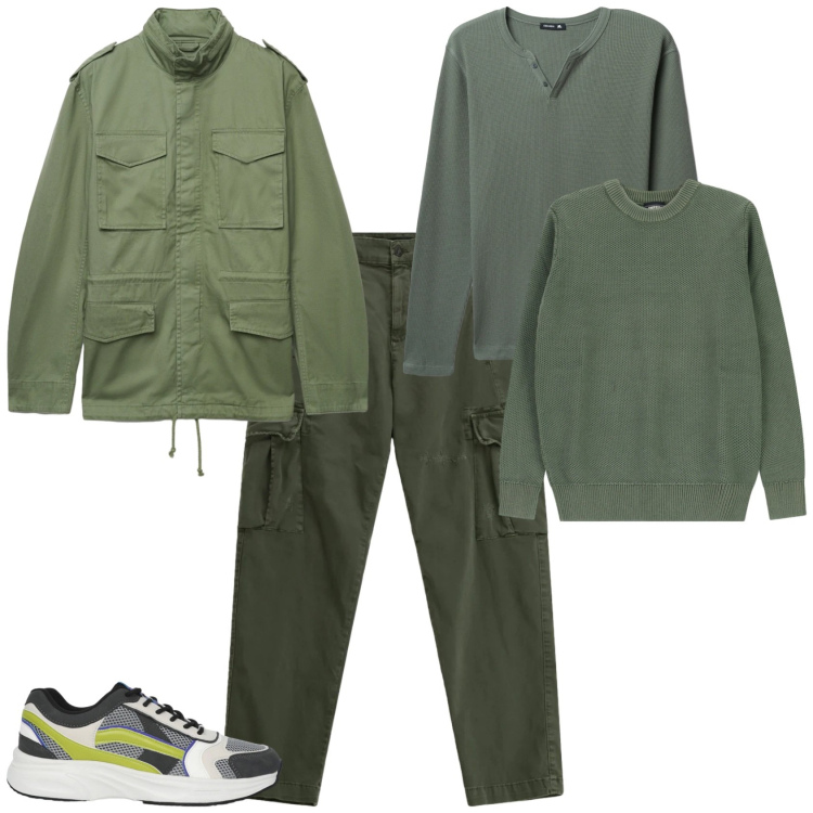 Outfit uomo - Urban ogni giorno. Stile Urban per Tutti i giorni. Abbinamento con pantaloni cargo, pullovers, t-shirt, sneakers, cappotti.