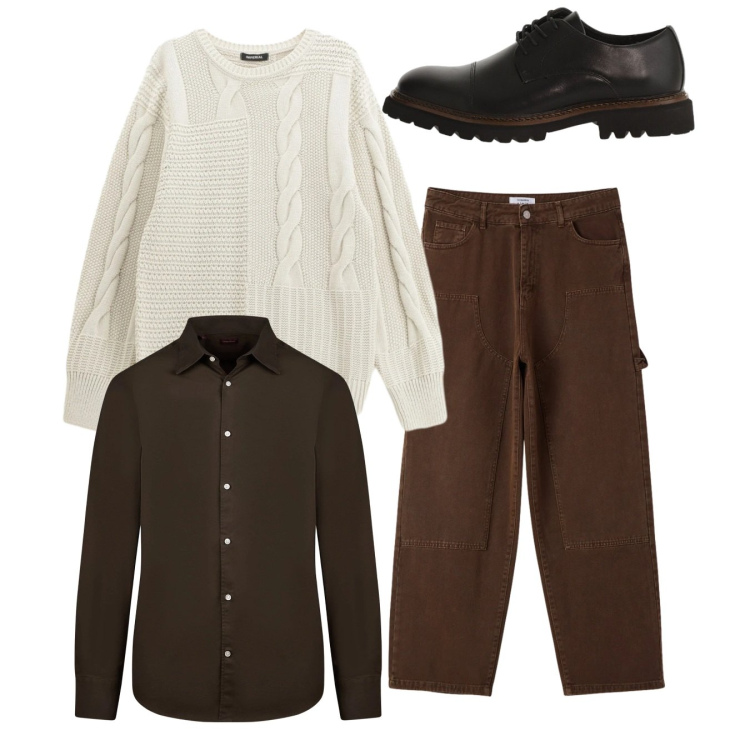 Outfit uomo - Total look #2345085. Stile Casual per Tutti i giorni. Abbinamento con pantaloni, maglieria, scarpe stringate, camicie.