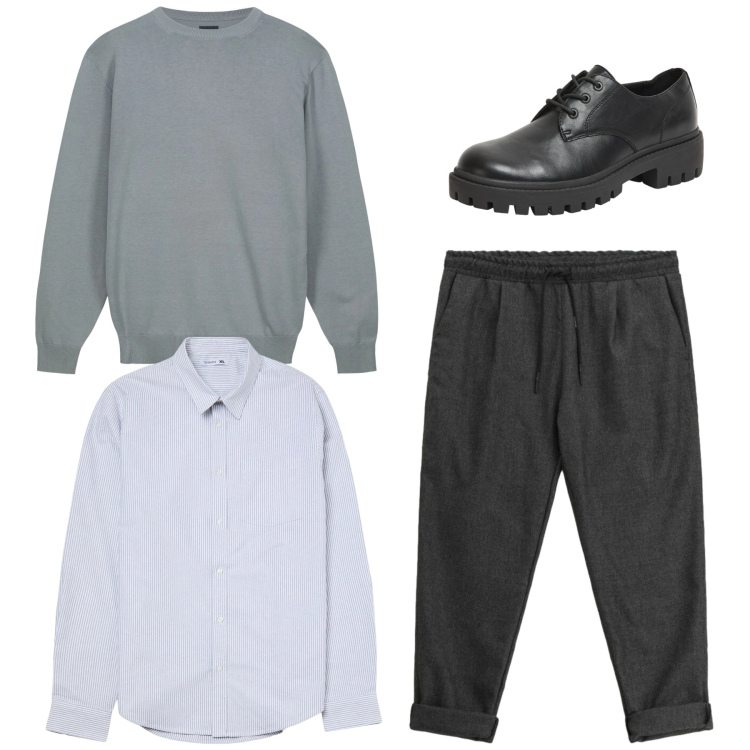 Outfit uomo - Total look #2345087. Stile Casual per Tutti i giorni. Abbinamento con scarpe stringate, camicie, pantaloni, maglieria.