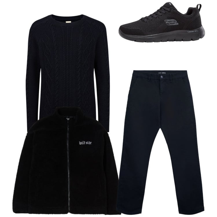 Outfit uomo - Total look #2345120. Stile Urban per Tutti i giorni. Abbinamento con sneakers, giacche, pantaloni chino, maglieria.