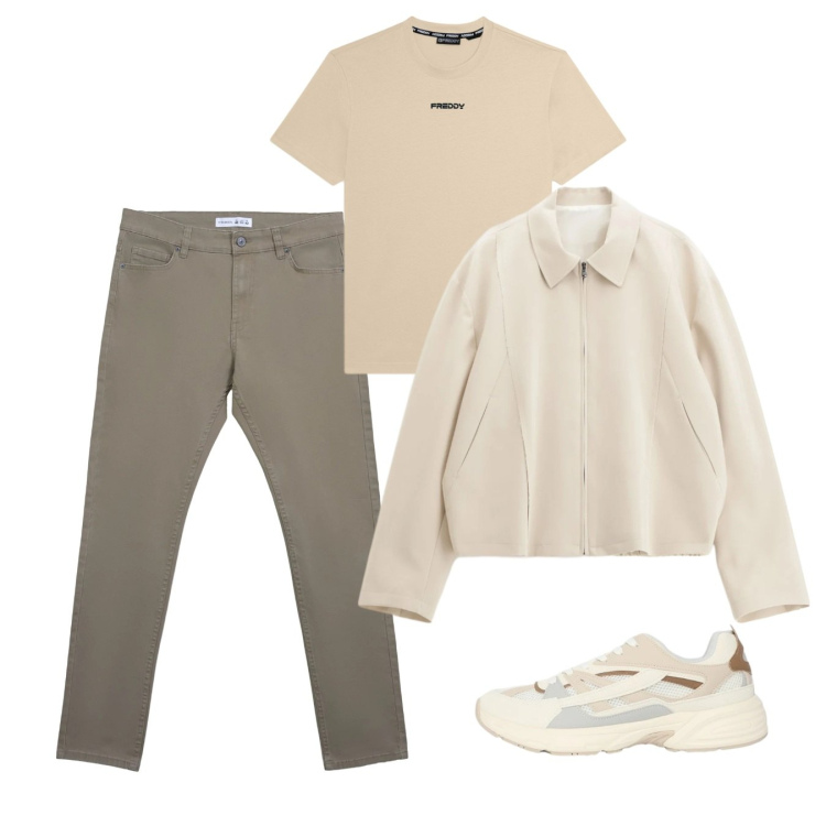 Outfit uomo - Febbraio. Stile Casual per Tutti i giorni. Abbinamento con cappotti, pantaloni skinny, sneakers, t-shirt.