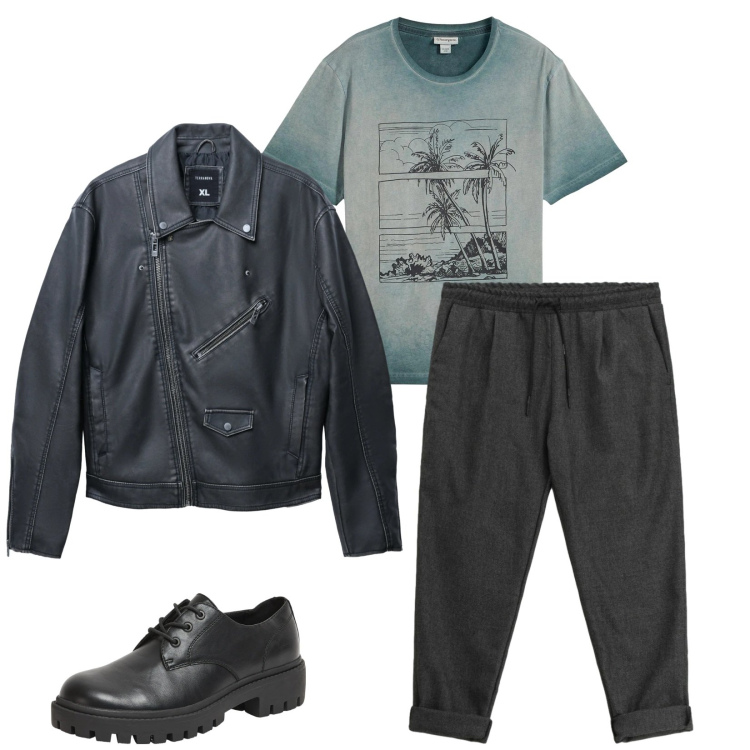 Outfit uomo - Total look #2345168. Stile Urban per Serata speciale. Abbinamento con t-shirt, scarpe stringate, giacche, pantaloni.