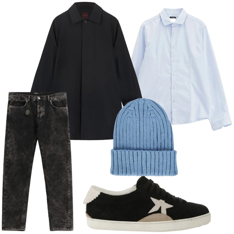Outfit uomo - Casual. Stile Casual per Tutti i giorni. Abbinamento con camicie, pantaloni, sneakers, berretti, parka.