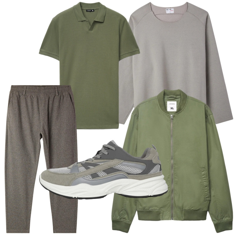 Outfit uomo - Sportivo. Stile Casual per Tutti i giorni. Abbinamento con sneakers, felpe, pantaloni, bomber, polo.