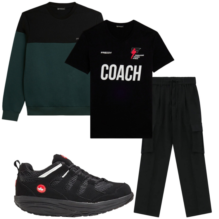 Outfit uomo - Casual. Stile Casual per Tutti i giorni. Abbinamento con sneakers, pantaloni cargo, t-shirt, felpe.