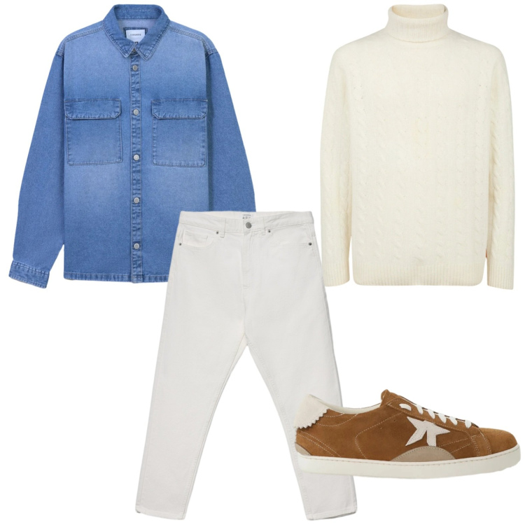 Outfit uomo - Jeans 24h. Stile Trendy per Tutti i giorni. Abbinamento con sneakers, jeans, cappotti, maglieria.
