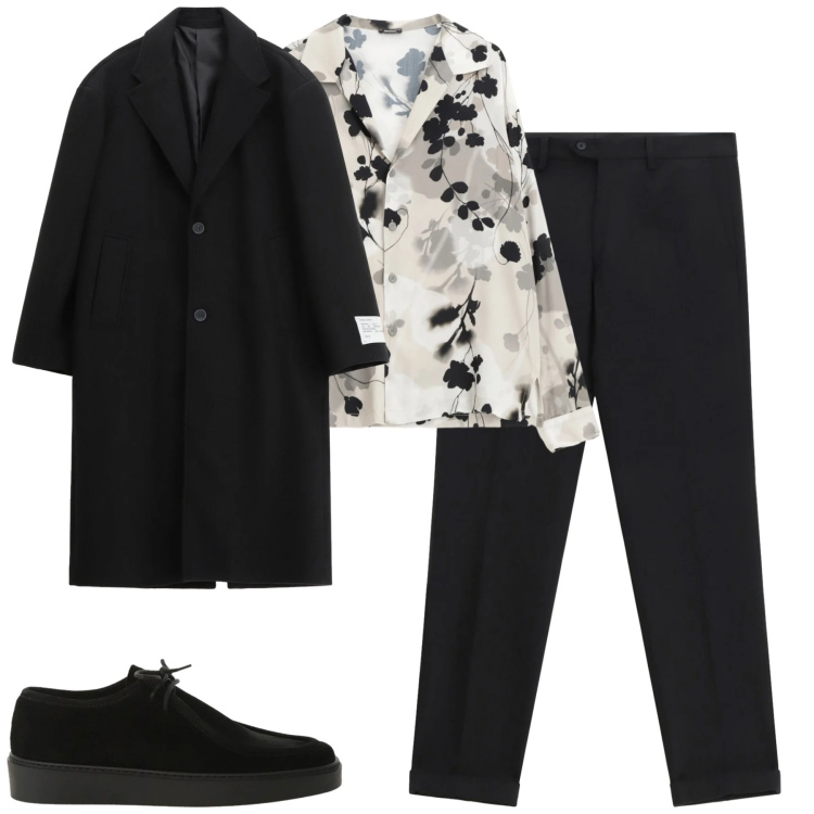 Outfit uomo - Febbraio. Stile Urban per Tutti i giorni. Abbinamento con camicie, cappotti, pantaloni, scarpe stringate.