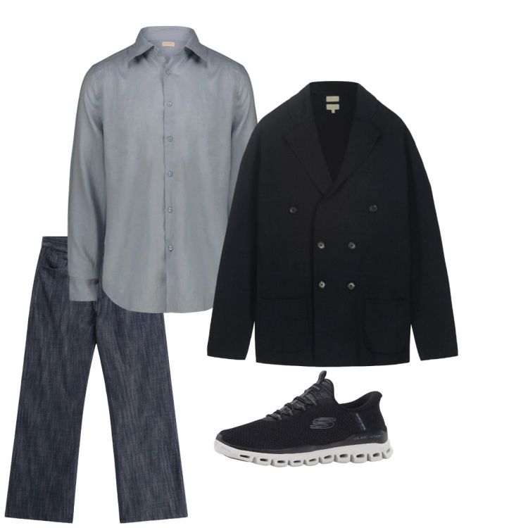 Outfit uomo - Febbraio. Stile Casual per Tutti i giorni. Abbinamento con sneakers, jeans, camicie, cardigans.