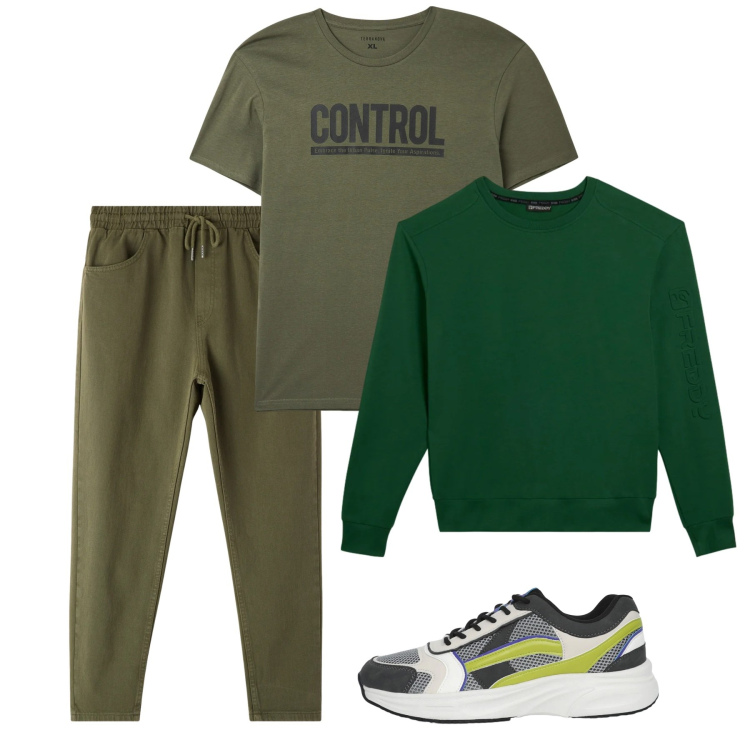 Outfit uomo - Febbraio. Stile Casual per Tutti i giorni. Abbinamento con t-shirt, pantaloni, sneakers, felpe.