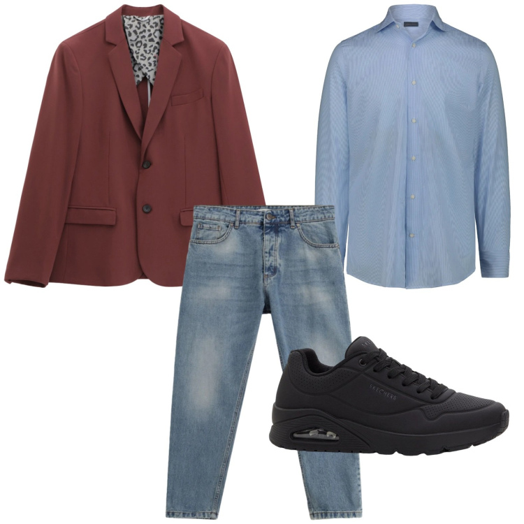 Outfit uomo - Casual chic. Stile Trendy per Tutti i giorni. Abbinamento con sneakers, giacche, jeans, camicie.