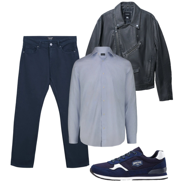 Outfit uomo - Febbraio casual. Stile Casual per Tutti i giorni. Abbinamento con sneakers, giacche, jeans dritti, camicie.