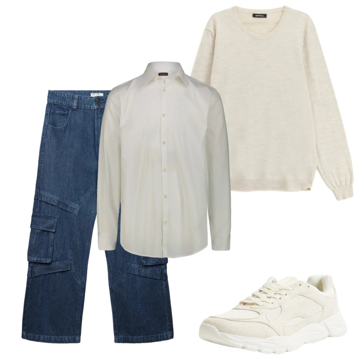 Outfit uomo - Febbraio. Stile Casual per Tutti i giorni. Abbinamento con sneakers, jeans, maglieria, camicie.