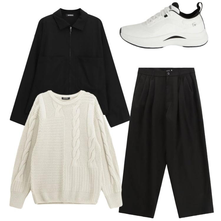 Outfit uomo - Total look #2345461. Stile Casual per Tutti i giorni. Abbinamento con pantaloni, maglieria, camicie, sneakers.