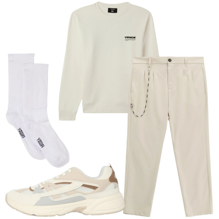 Outfit uomo - Total look #2345505. Stile Casual per Tutti i giorni. Abbinamento con pantaloni, felpe, sneakers, calzini.