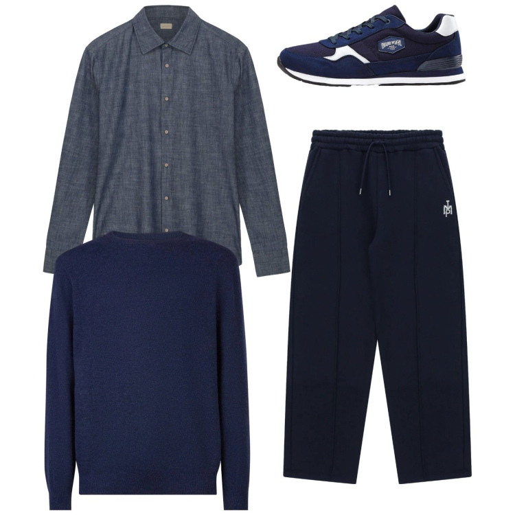 Outfit uomo - Total look #2345538. Stile Casual per Tutti i giorni. Abbinamento con sneakers, pantaloni, maglieria, camicie.