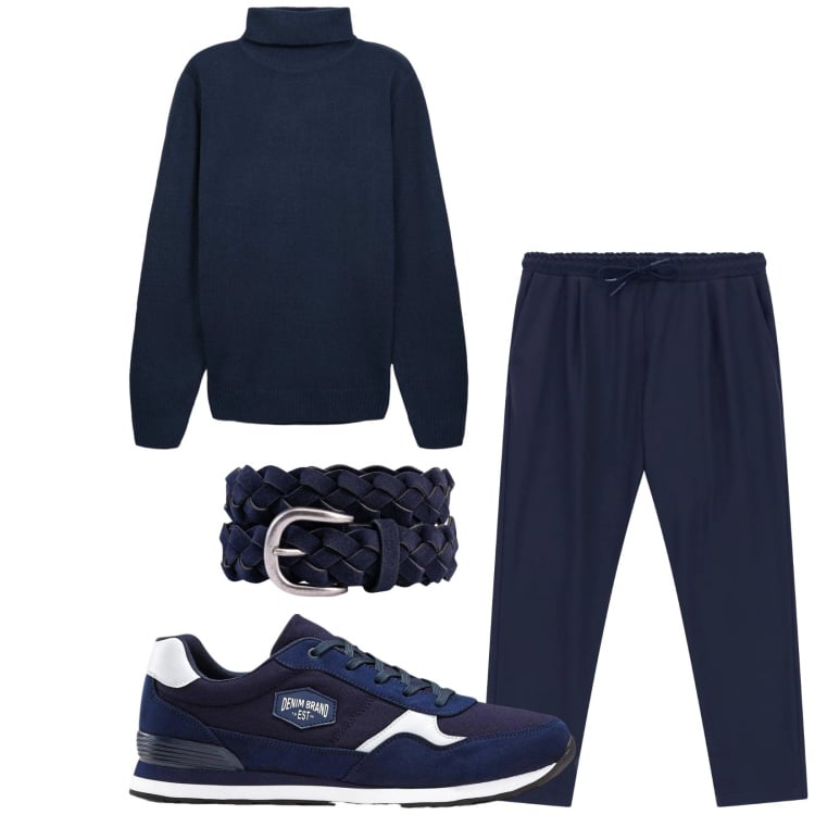 Outfit uomo - Total look #2345546. Stile Urban per Serata speciale. Abbinamento con sneakers, maglieria, pantaloni, cinture.