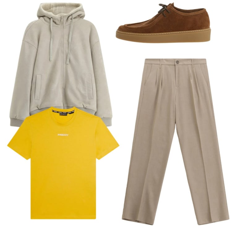 Outfit uomo - Total look #2345547. Stile Casual per Tutti i giorni. Abbinamento con pantaloni, bomber, scarpe stringate, t-shirt.