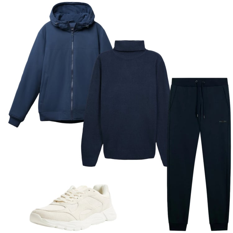 Outfit uomo - Total look #2345557. Stile Casual per Tutti i giorni. Abbinamento con sneakers, giacche, maglieria, pantaloni.