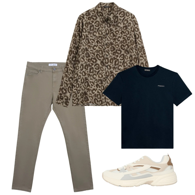 Outfit uomo - Febbraio. Stile Casual per Tutti i giorni. Abbinamento con t-shirt, camicie, pantaloni skinny, sneakers.