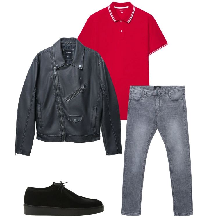 Outfit uomo - Total look #2345595. Stile Casual per Tutti i giorni. Abbinamento con scarpe stringate, giacche, polo, jeans skinny.