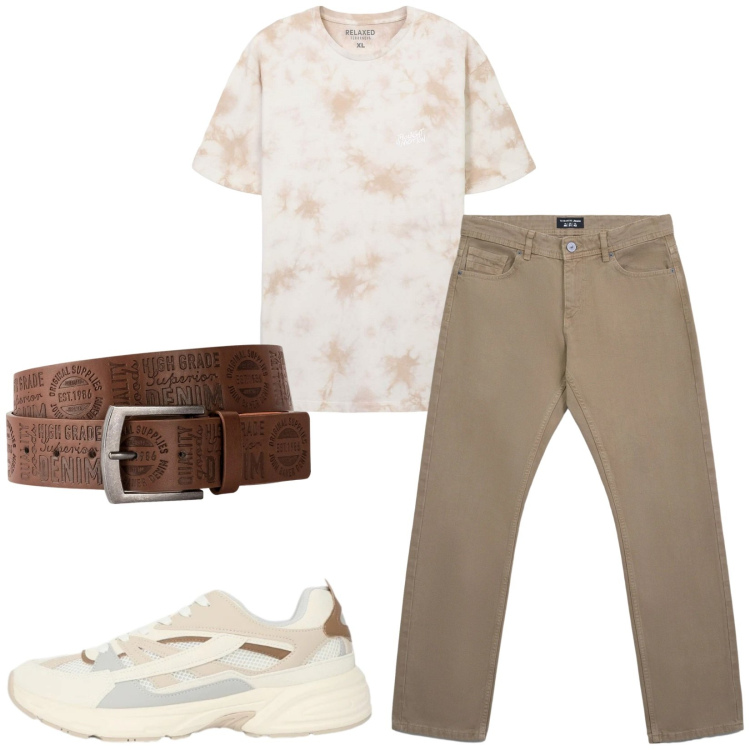 Outfit uomo - Total look #2345607. Stile Casual per Tutti i giorni. Abbinamento con cinture, t-shirt, jeans, sneakers.