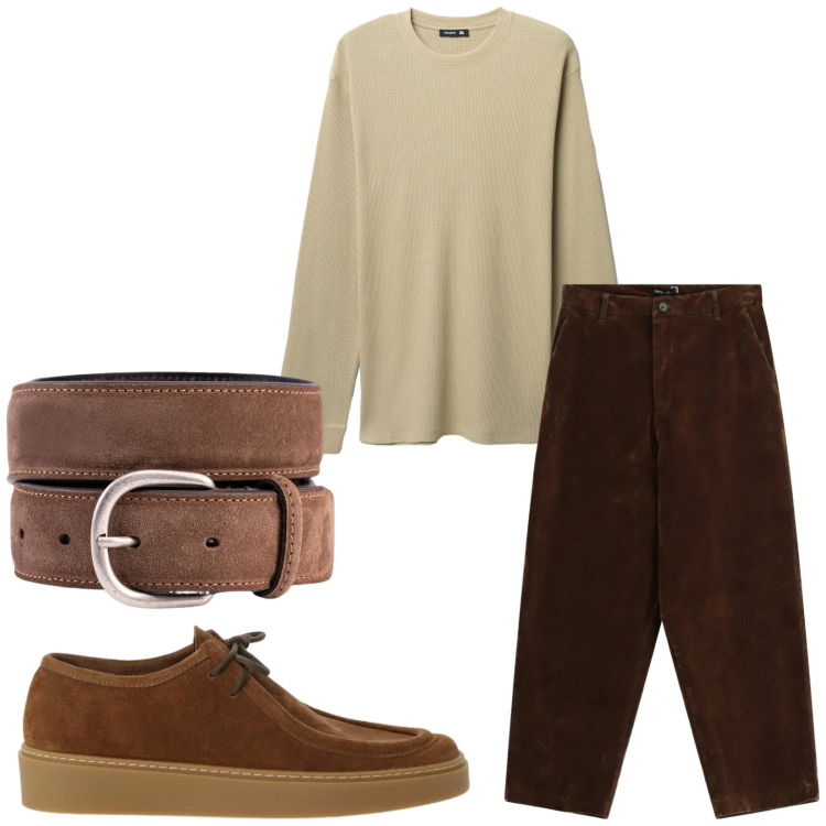 Outfit uomo - Total look #2345608. Stile Casual per Tutti i giorni. Abbinamento con maglieria, pantaloni, scarpe stringate, cinture.