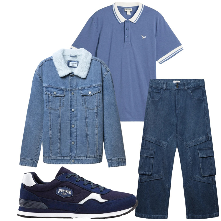 Outfit uomo - Total look #2345648. Stile Casual per Tutti i giorni. Abbinamento con sneakers, polo, giacche, jeans.