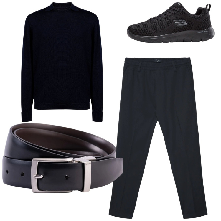 Outfit uomo - Total look #2345651. Stile Casual per Tutti i giorni. Abbinamento con sneakers, pantaloni, maglieria, cinture.
