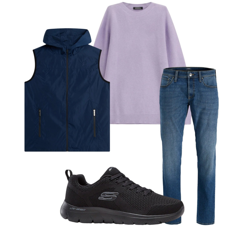 Outfit uomo - Total look #2345662. Stile Casual per Tutti i giorni. Abbinamento con sneakers, jeans, maglieria, piumini.