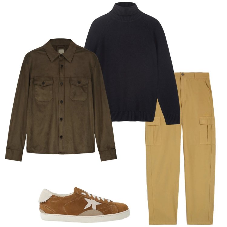 Outfit uomo - Total look #2345675. Stile Trendy per Serata speciale. Abbinamento con sneakers, pantaloni cargo, giacche, pullovers.
