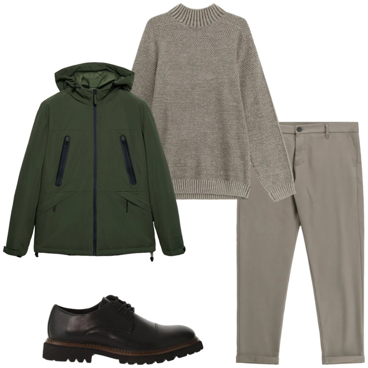 Outfit uomo - Total look #2345694. Stile Casual per Tutti i giorni. Abbinamento con giacche, pantaloni, maglieria, scarpe stringate.