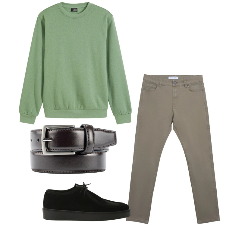 Outfit uomo - Total look #2345695. Stile Casual per Tutti i giorni. Abbinamento con felpe, scarpe stringate, pantaloni skinny, cinture.