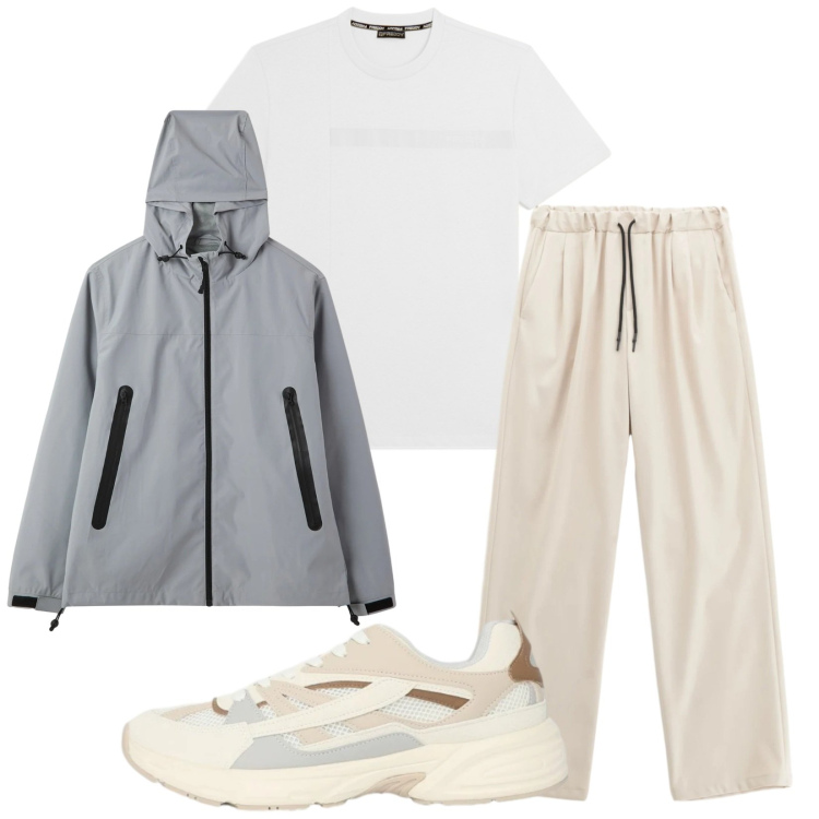 Outfit uomo - Total look #2345697. Stile Urban per Sport. Abbinamento con pantaloni, giacche, sneakers, t-shirt.