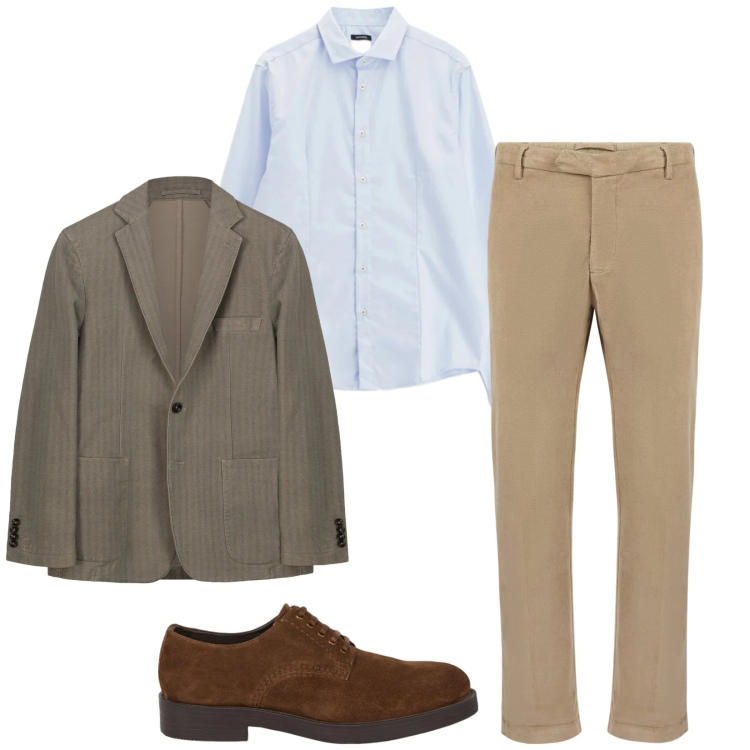 Outfit uomo - Total look #2345718. Stile Trendy per Serata speciale. Abbinamento con camicie, scarpe stringate, pantaloni, giacche.