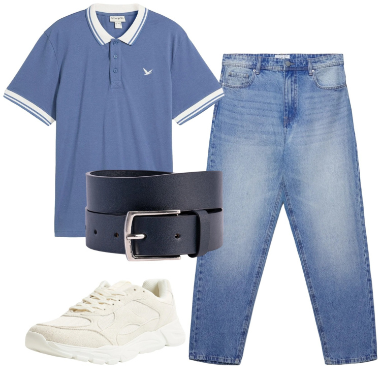 Outfit uomo - Total look #2345730. Stile Casual per Tutti i giorni. Abbinamento con polo, sneakers, jeans, cinture.