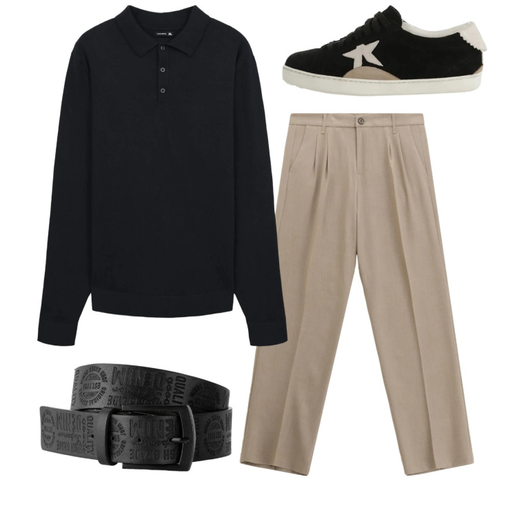 Outfit uomo - Total look #2345746. Stile Casual per Tutti i giorni. Abbinamento con cinture, pantaloni, sneakers, polo.