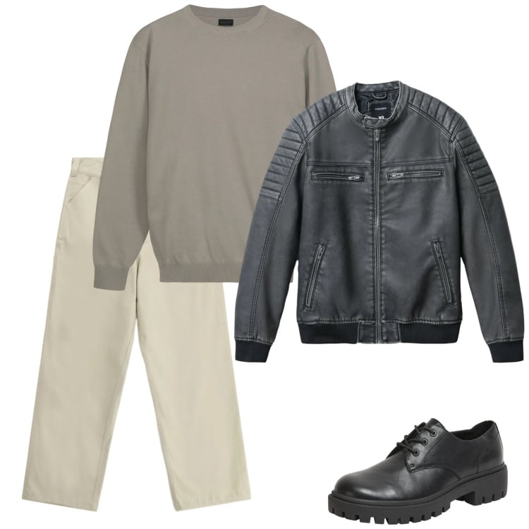 Outfit uomo - Febbraio. Stile Casual per Tutti i giorni. Abbinamento con scarpe stringate, giacche, pantaloni, maglieria.