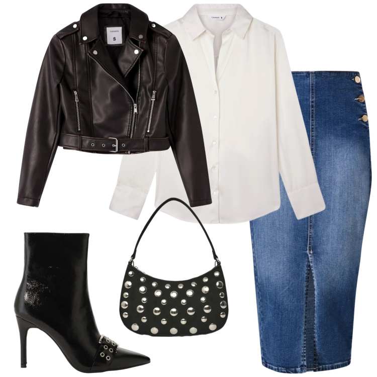 Outfit donna - Libertà Urbana. Stile Urban per Tutti i giorni. Abbinamento con camicie, foulard, giacche, borse a tracolla, stivaletti, gonne longuette.