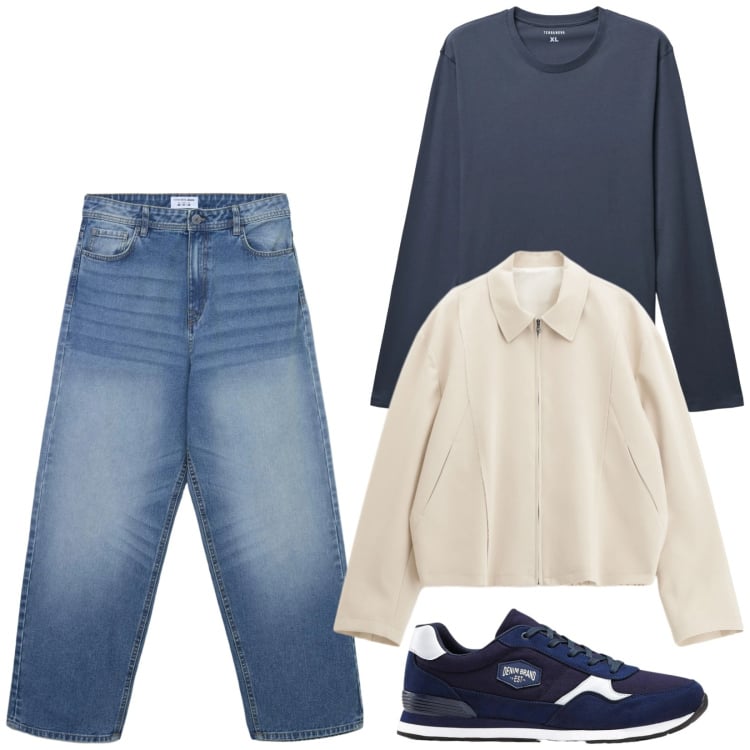 Outfit uomo - Total look #2346017. Stile Casual per Tutti i giorni. Abbinamento con sneakers, jeans, t-shirt, cappotti.