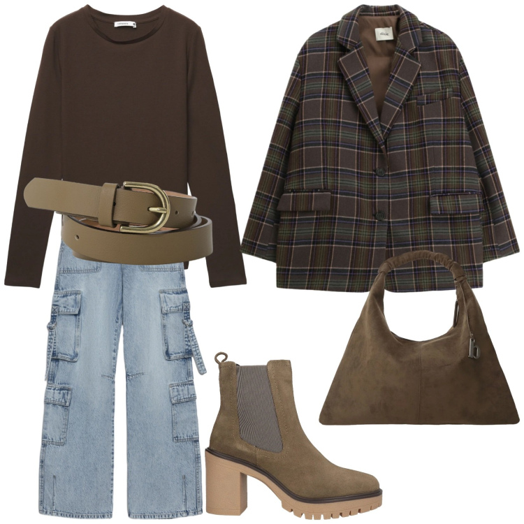 Outfit donna - I jeans cargo. Stile Trendy per Tutti i giorni. Abbinamento con stivaletti chelsea, t-shirt, jeans, cappotti, blazer, cinture.