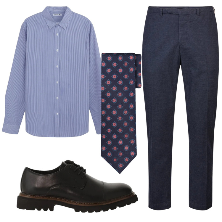 Outfit uomo - Total look #2346071. Stile Business/Elegante per Ufficio. Abbinamento con scarpe stringate, camicie, pantaloni, cravatte.