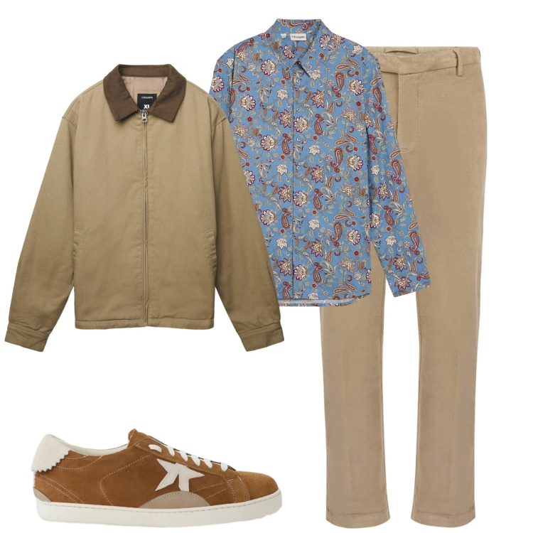 Outfit uomo - Total look #2346087. Stile Urban per Tutti i giorni. Abbinamento con camicie, sneakers, cappotti, pantaloni.
