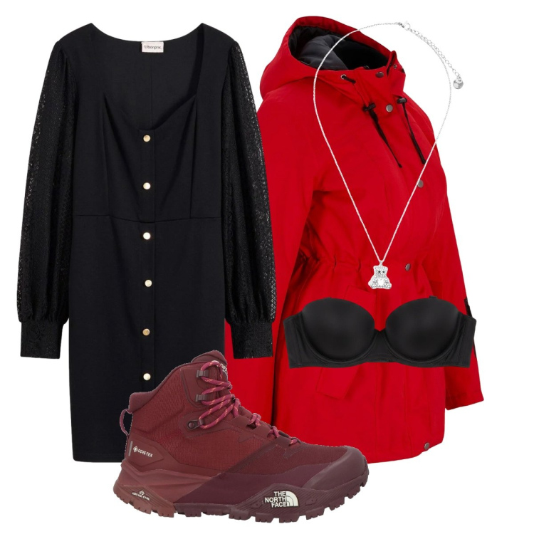 Outfit donna - Sexy ma pratica. Stile Sexy per Tutti i giorni. Abbinamento con stivaletti, parka, vestiti corti, ciondoli, reggiseni.
