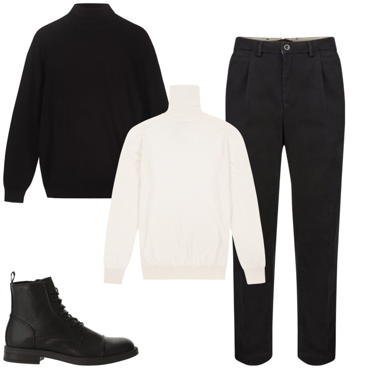 Outfit uomo - Total look #2346104. Stile Urban per Tutti i giorni. Abbinamento con anfibi, pantaloni, maglieria, maglieria.