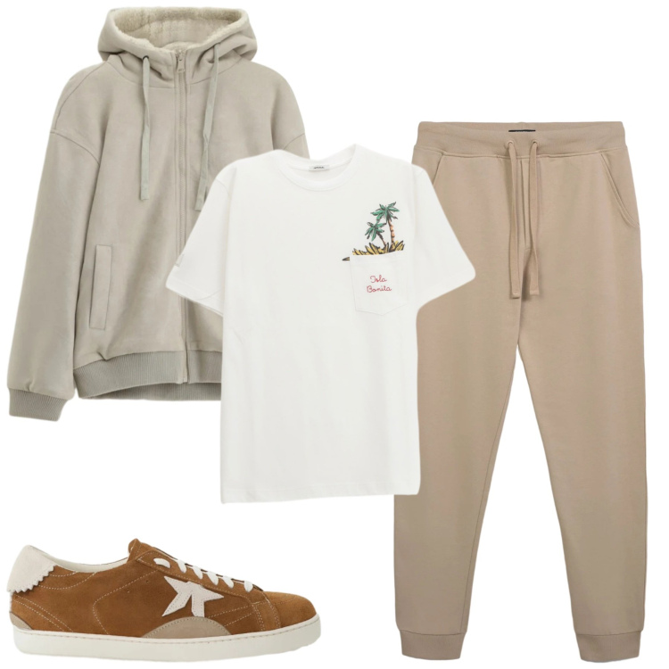 Outfit uomo - Total look #2346112. Stile Casual per Tutti i giorni. Abbinamento con t-shirt, bomber, sneakers, pantaloni.