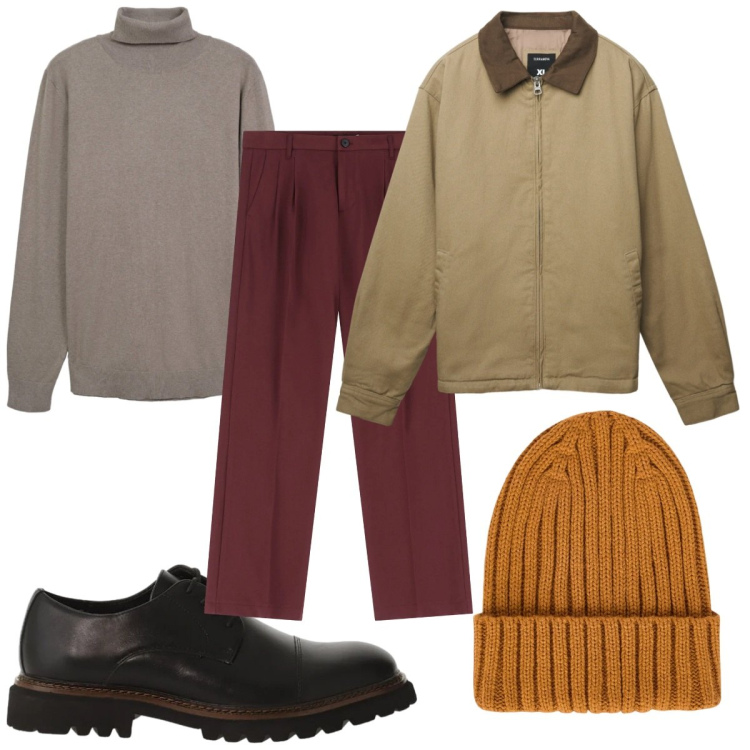 Outfit uomo - Total look #2346255. Stile Casual per Tutti i giorni. Abbinamento con pantaloni, scarpe stringate, maglieria, cappotti, berretti.