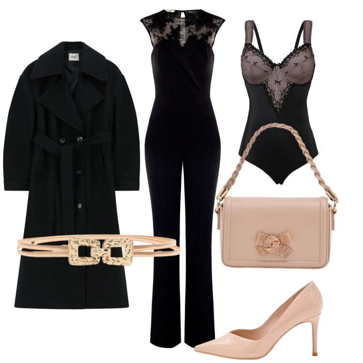 Outfit donna - Bellissima. Stile Chic per Cerimonia. Abbinamento con body, cappotti, pochette, décolleté, cinture, tute.