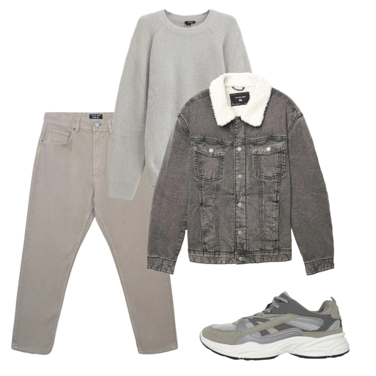 Outfit uomo - City. Stile Casual per Tutti i giorni. Abbinamento con sneakers, jeans, cappotti, maglieria.