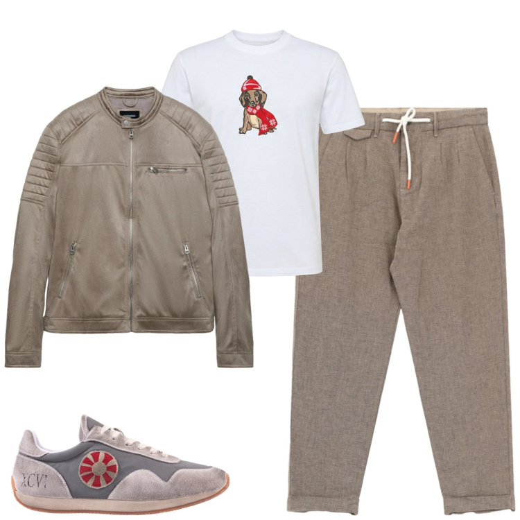 Outfit uomo - Spring time. Stile Urban per Tutti i giorni. Abbinamento con t-shirt, pantaloni, giacche, sneakers.