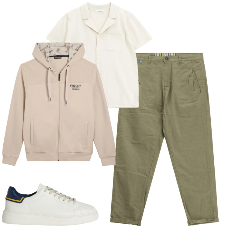 Outfit uomo - Total look #2346513. Stile Casual per Tutti i giorni. Abbinamento con sneakers, pantaloni, camicie a manica corta, felpe con cappuccio.